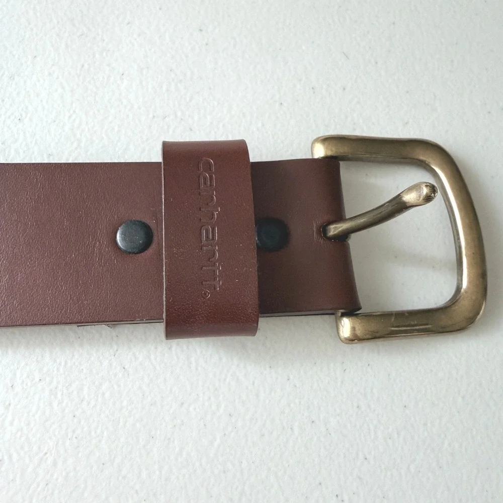 Carhartt Bridle Belt Size 52 Brown Leather Brass Buckle